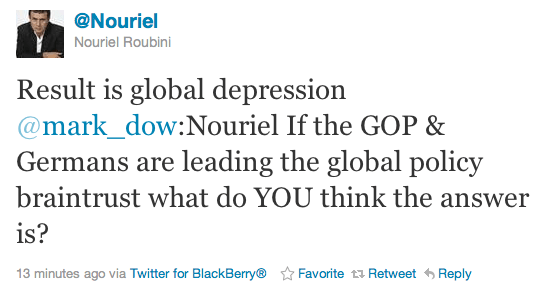 Roubini tweet - Sep. 22 2011